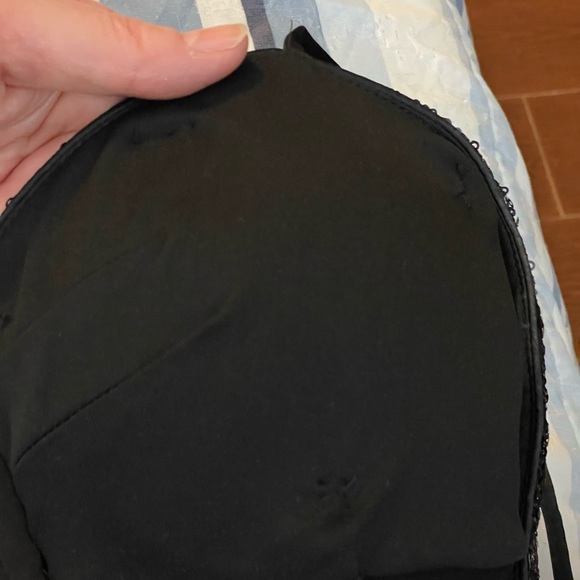 Maggy London Silk Black Sequin Cocktail slip Dress sz 12 spaghetti strap spandex - Picture 14 of 16